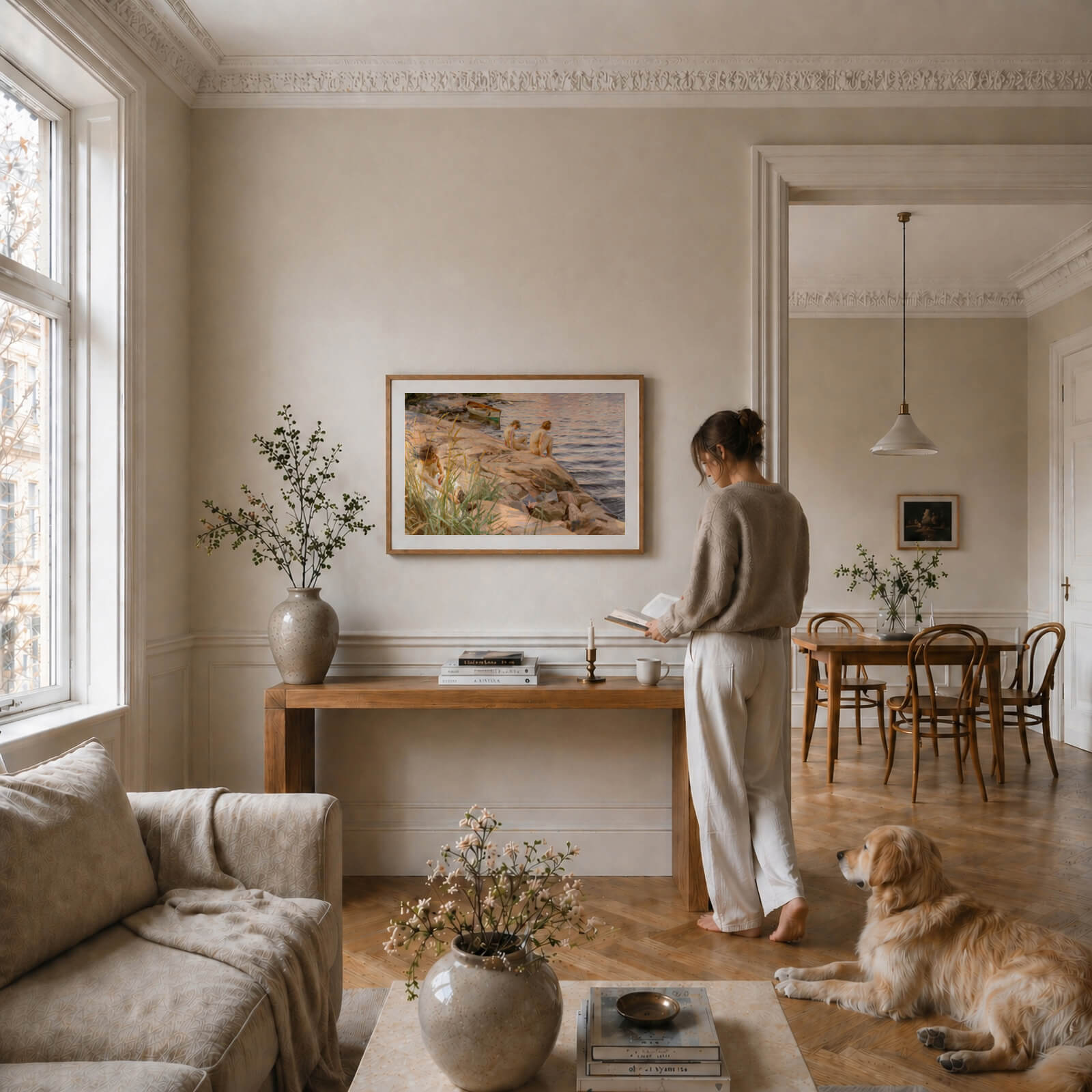 Outdoors by Anders Zorn as wall art in an inspiring interior setting