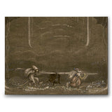 Da kvelden kom, krøp trollkvinnen og gutten ut av fjellet