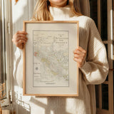 Close-up of Chart of the Archipelago outside Stockholm as a historic Stockholm poster from Historly