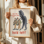 Close-up of Hold Tett! as a vintage illustration and poster from Historly