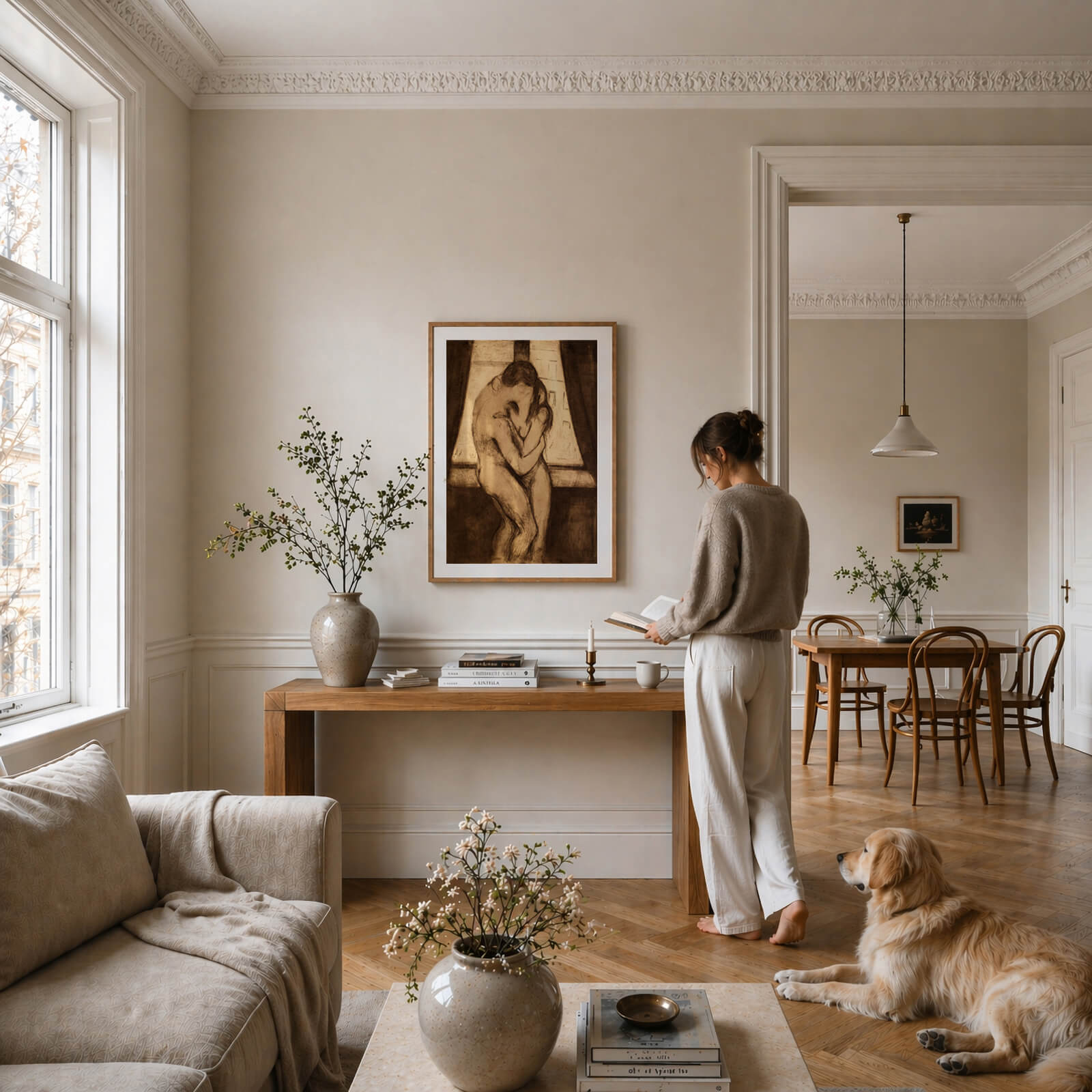 The Kiss by Edvard Munch as wall art in an inspiring interior setting – image 2