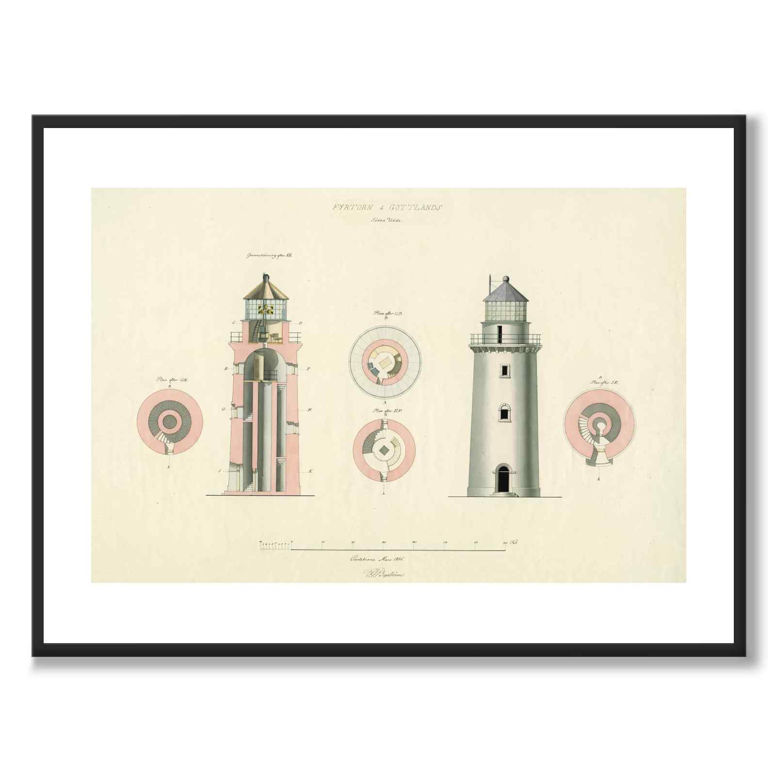 Hoburg fyr, Gotland, 1846