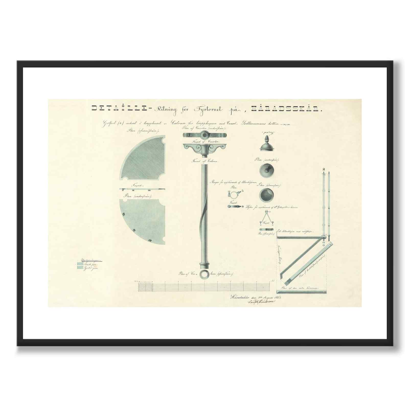 Häradskär fyr, 1863.