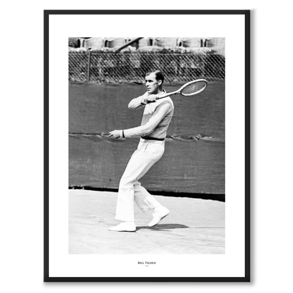 Bill Tilden as a historic photograph and poster from Historly – with white border and title