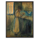 Young woman washing herself
