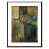 Young woman washing herself