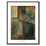 Young woman washing herself