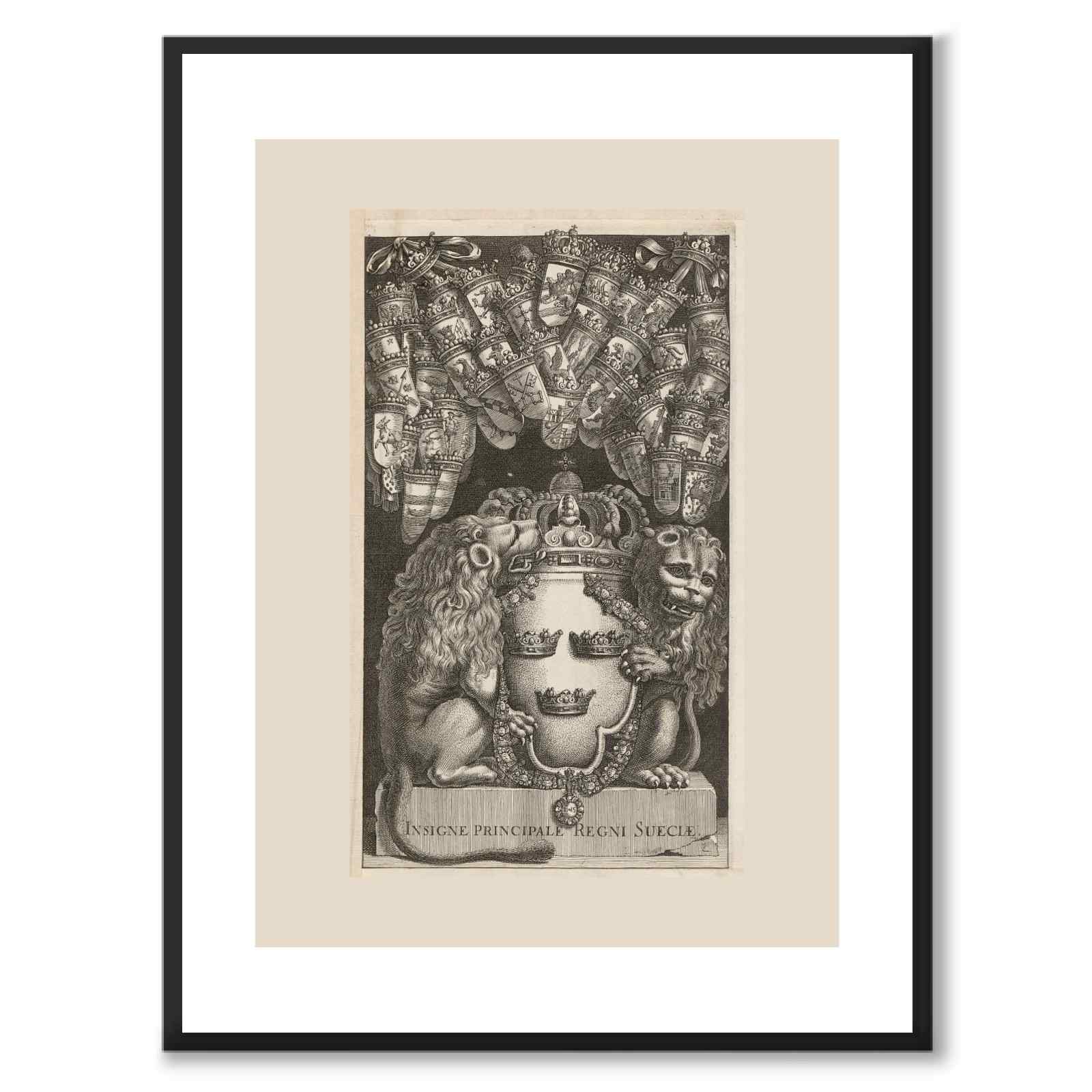 Savonia coat of arms as a vintage illustration and poster from Historly – with white border without title