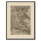 Södermanlands landskapsvapen som vintageillustration och poster från Historly – helbild utan vit kant