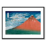 Red Fuji av Katsushika Hokusai som japansk poster – med vit kant