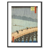 Sudden Shower av Utagawa Hiroshige som japansk poster – med vit kant