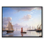 View from Langelinie toward Nyholm with the Mast Crane. Morning Light by Emanuel Larsen as a poster – full image