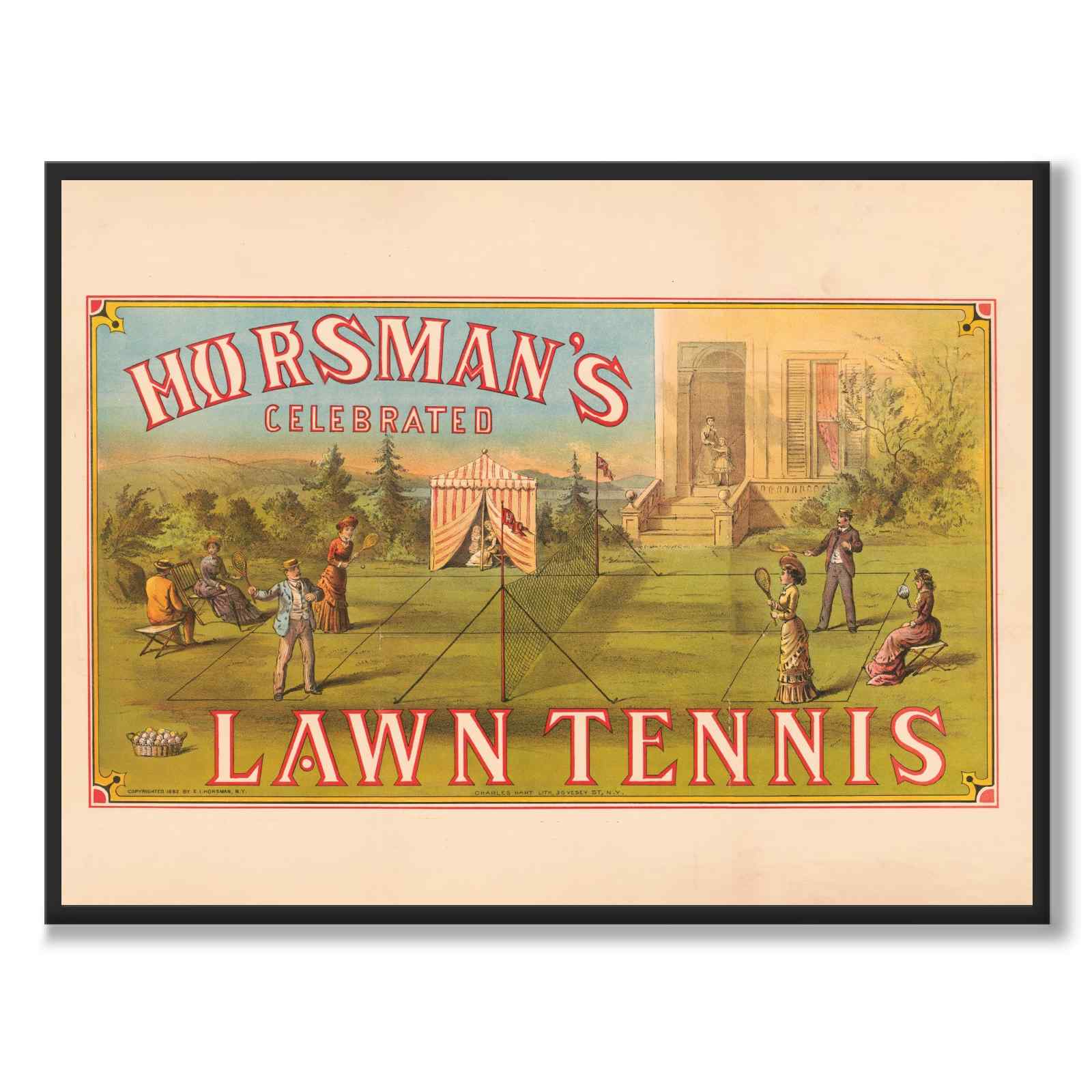 Horsman's Celebrated Lawn Tennis by Charles Hart Lith. as a poster – full image