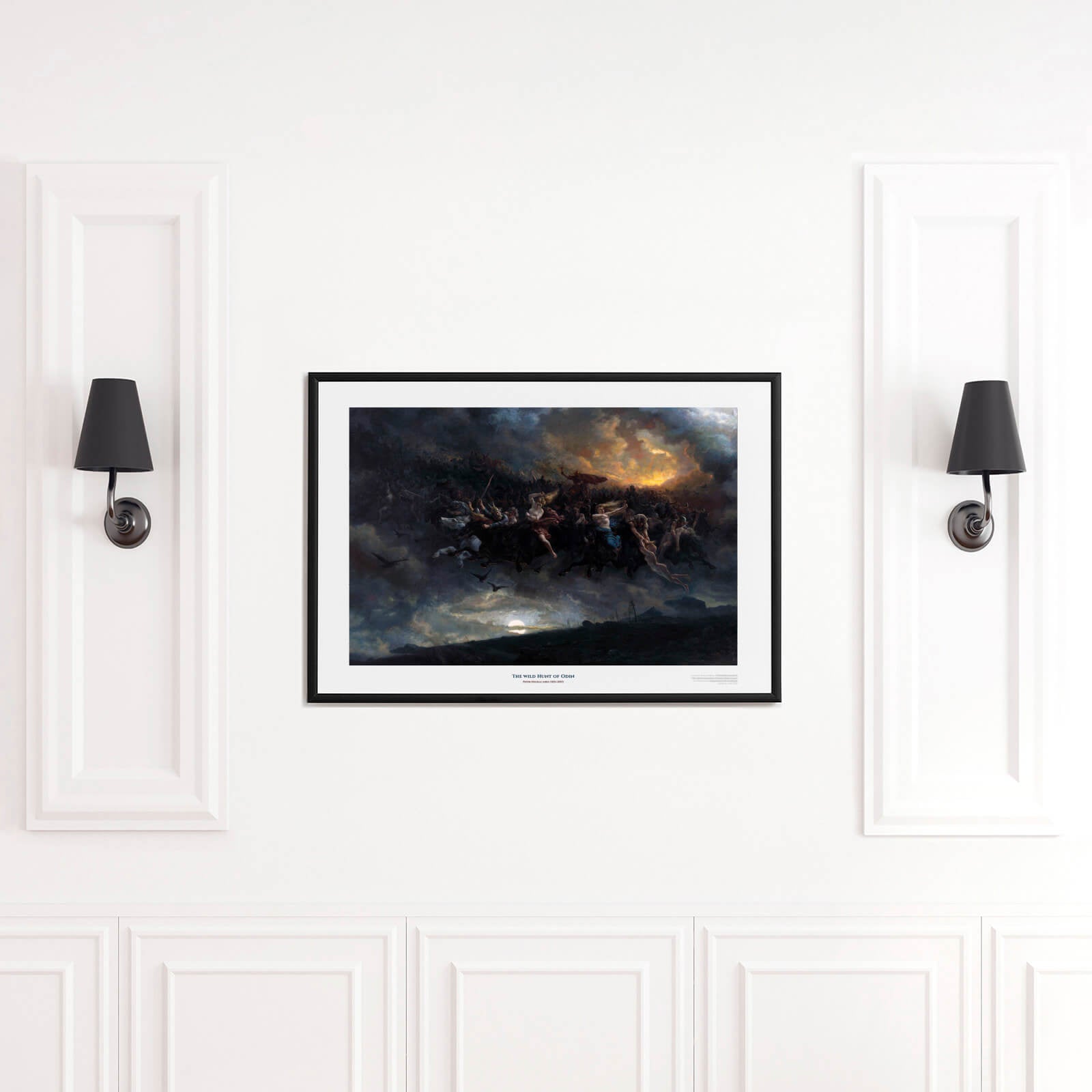 The Wild Hunt of Odin as wall art in an inspiring interior setting