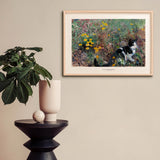 Katt på en blomstereng