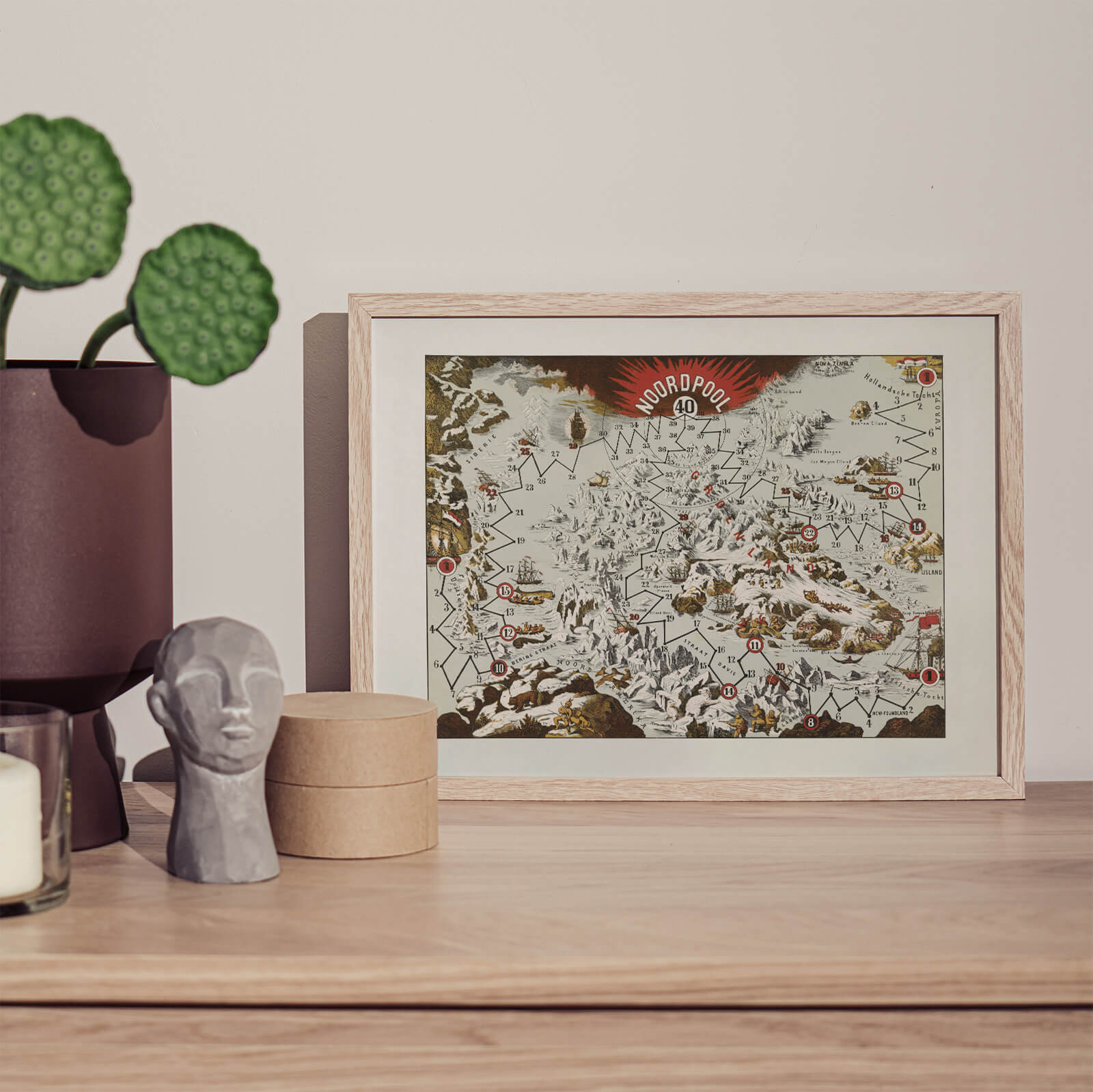 The North Pole 1869 as wall art in an inspiring interior setting