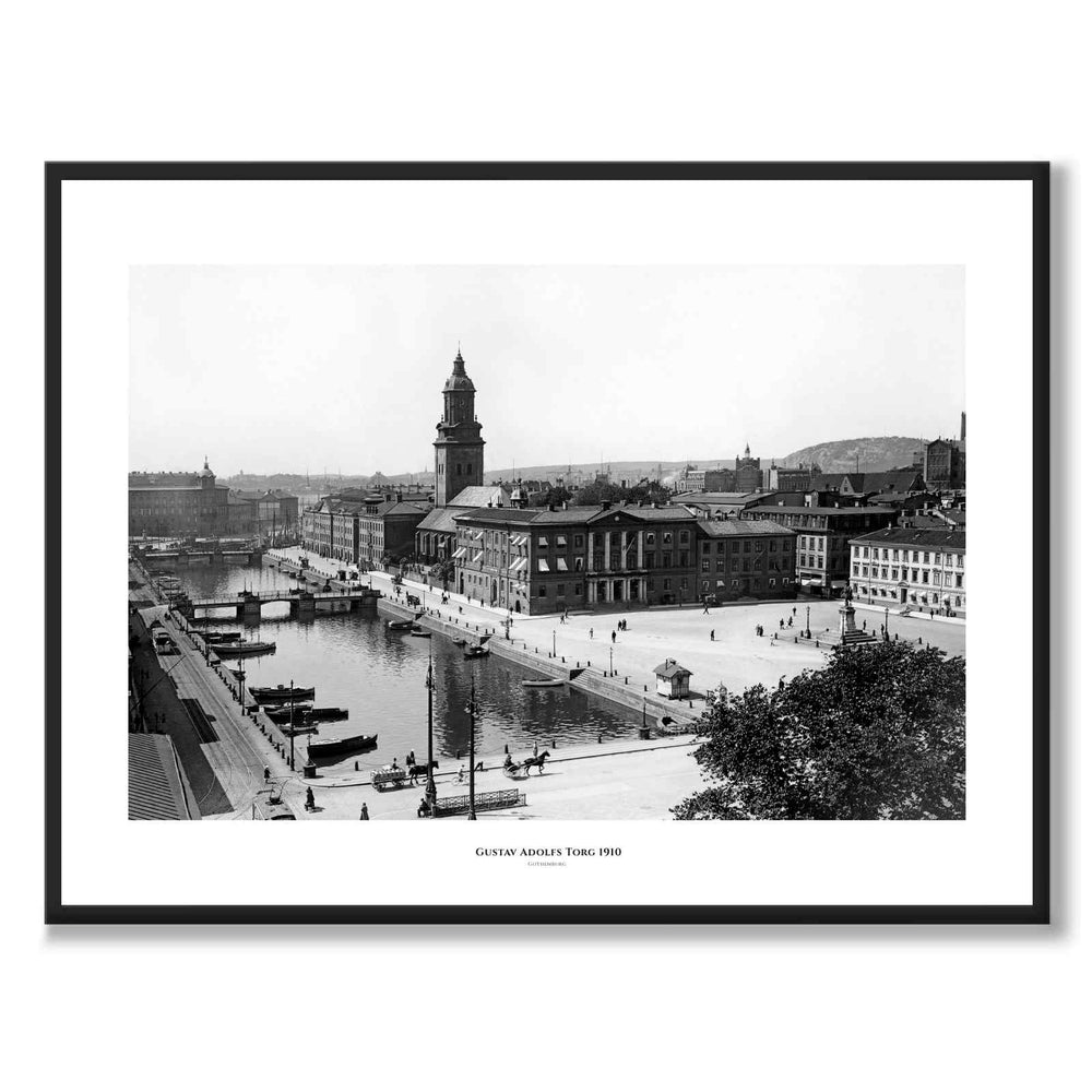 Gustaf Adolfs Torg 1910 as a historic Gothenburg poster from Historly – with white border and title