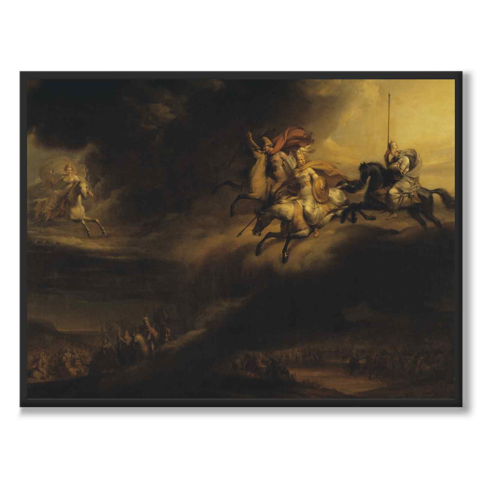 Valkyrier rir inn i kamp