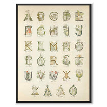 The Flower Alphabet by Ottilia Adelborg as a poster for a children's room from Historly – full image without white border