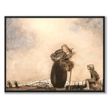 Gammel mann snakker med gutt