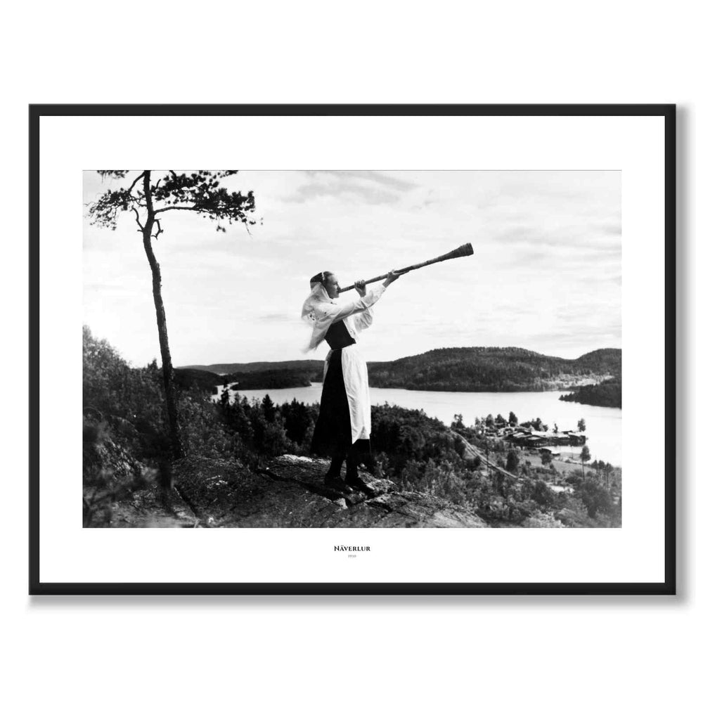 Näverlur as a historic photograph and poster from Historly – with white border and title