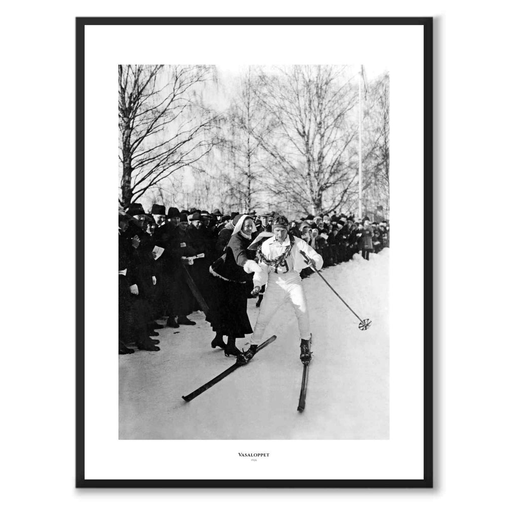 Vasaloppet as a historic photograph and poster from Historly – with white border and title