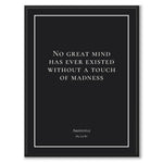 Aristotle - No great mind has ever existed without a touch of madness - Historly AB