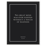 Aristotle - No great mind has ever existed without a touch of madness - Historly AB