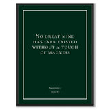 Aristotle - No great mind has ever existed without a touch of madness - Historly AB