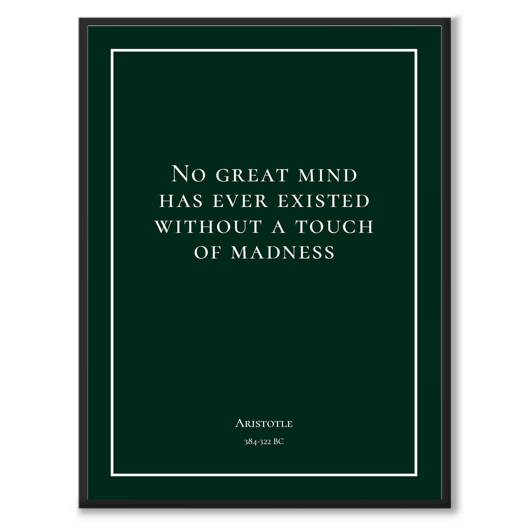 Aristotle - No great mind has ever existed without a touch of madness - Historly AB