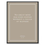 Aristotle - No great mind has ever existed without a touch of madness - Historly AB