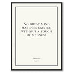 Aristotle - No great mind has ever existed without a touch of madness - Historly AB