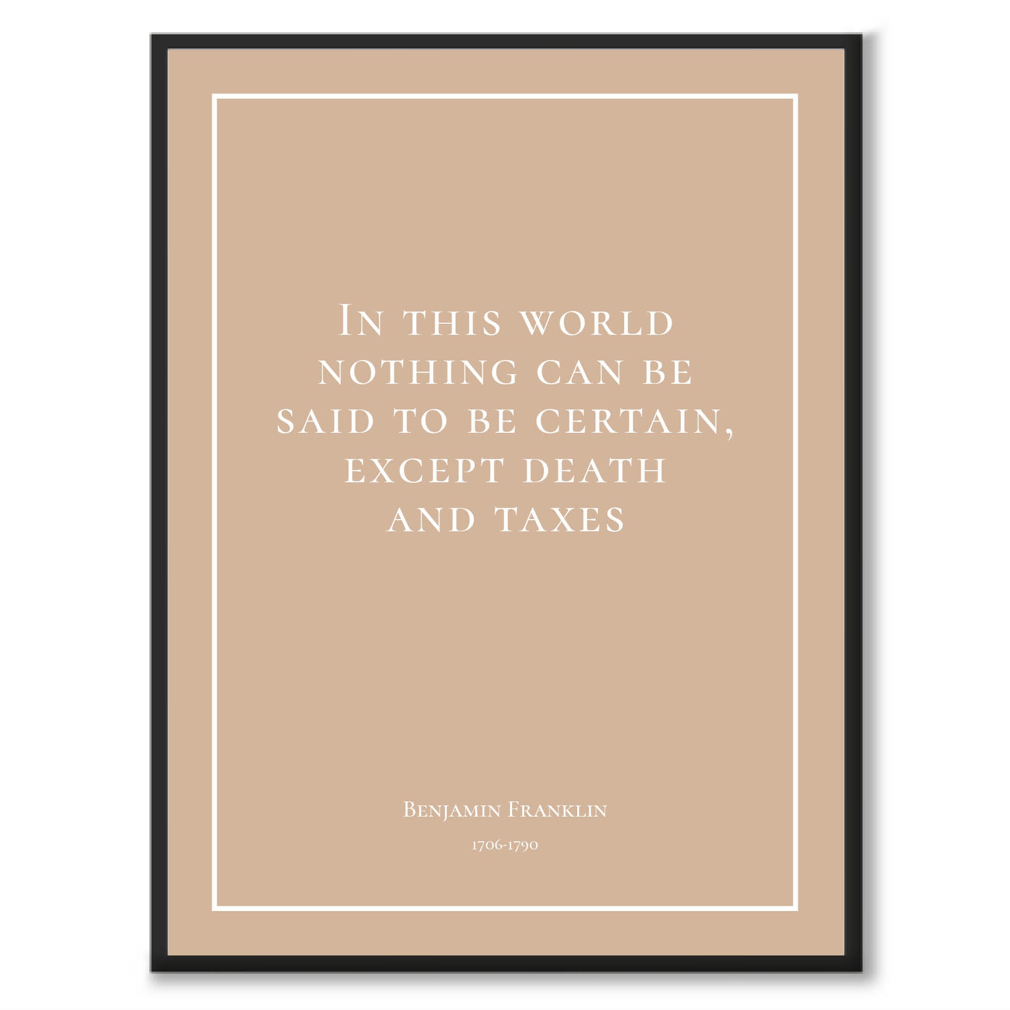 Franklin - In this world nothing can be said to be certain, except death and taxes - Historly AB