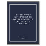 Franklin - In this world nothing can be said to be certain, except death and taxes - Historly AB