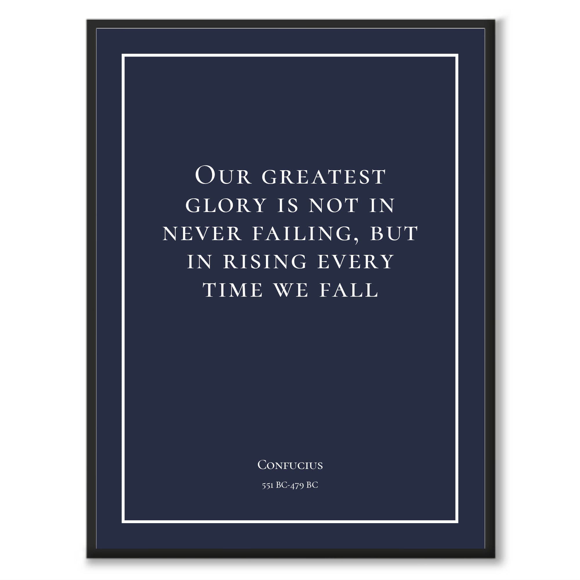 Confucius - Our greatest glory is not in never failing, but in rising every time we fall - Historly AB