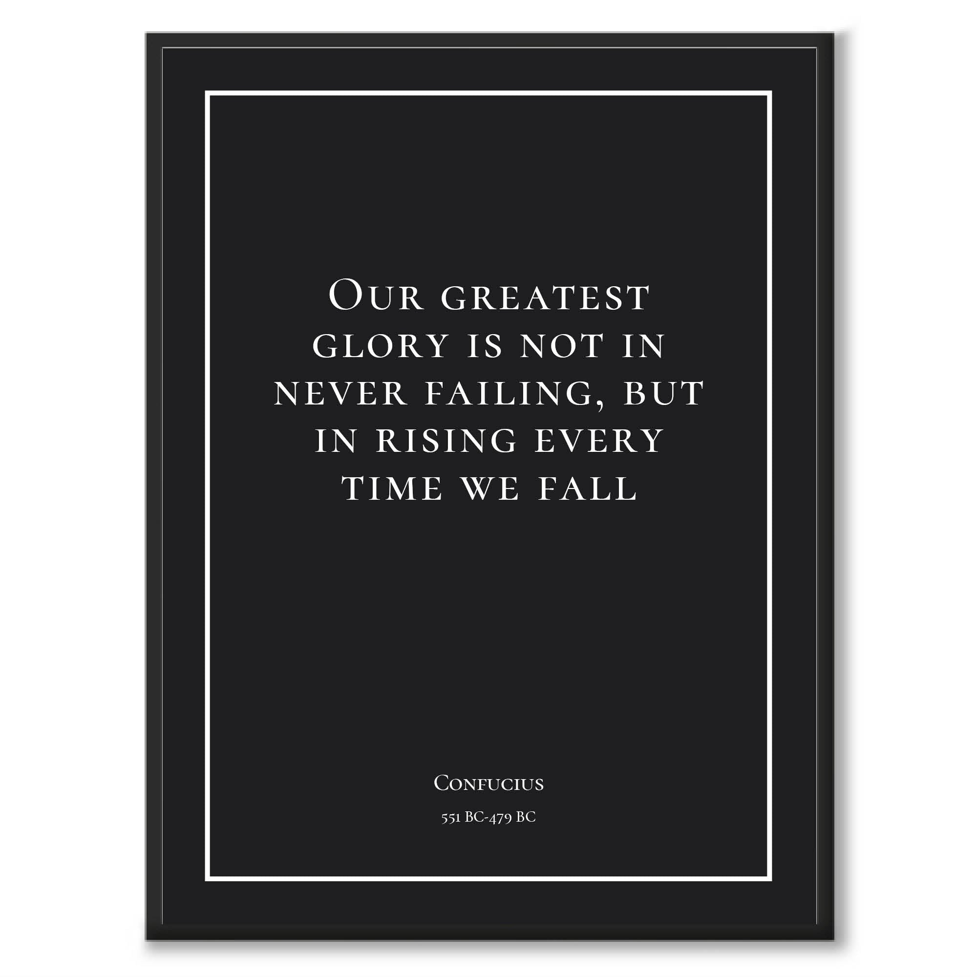 Confucius - Our greatest glory is not in never failing, but in rising every time we fall - Historly AB