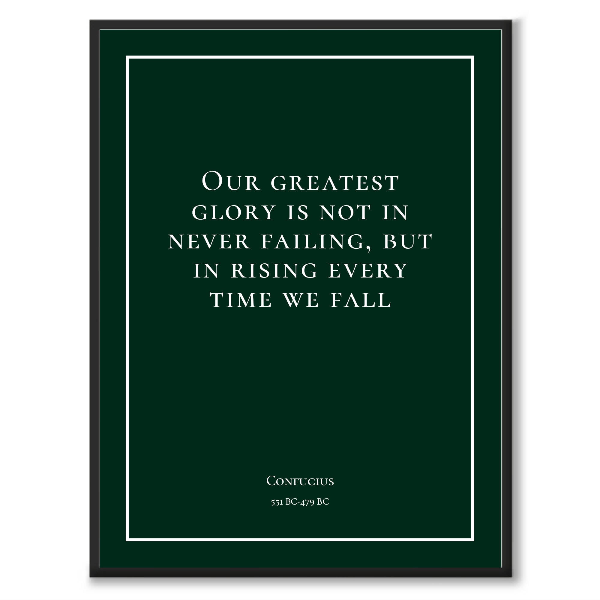 Confucius - Our greatest glory is not in never failing, but in rising every time we fall - Historly AB
