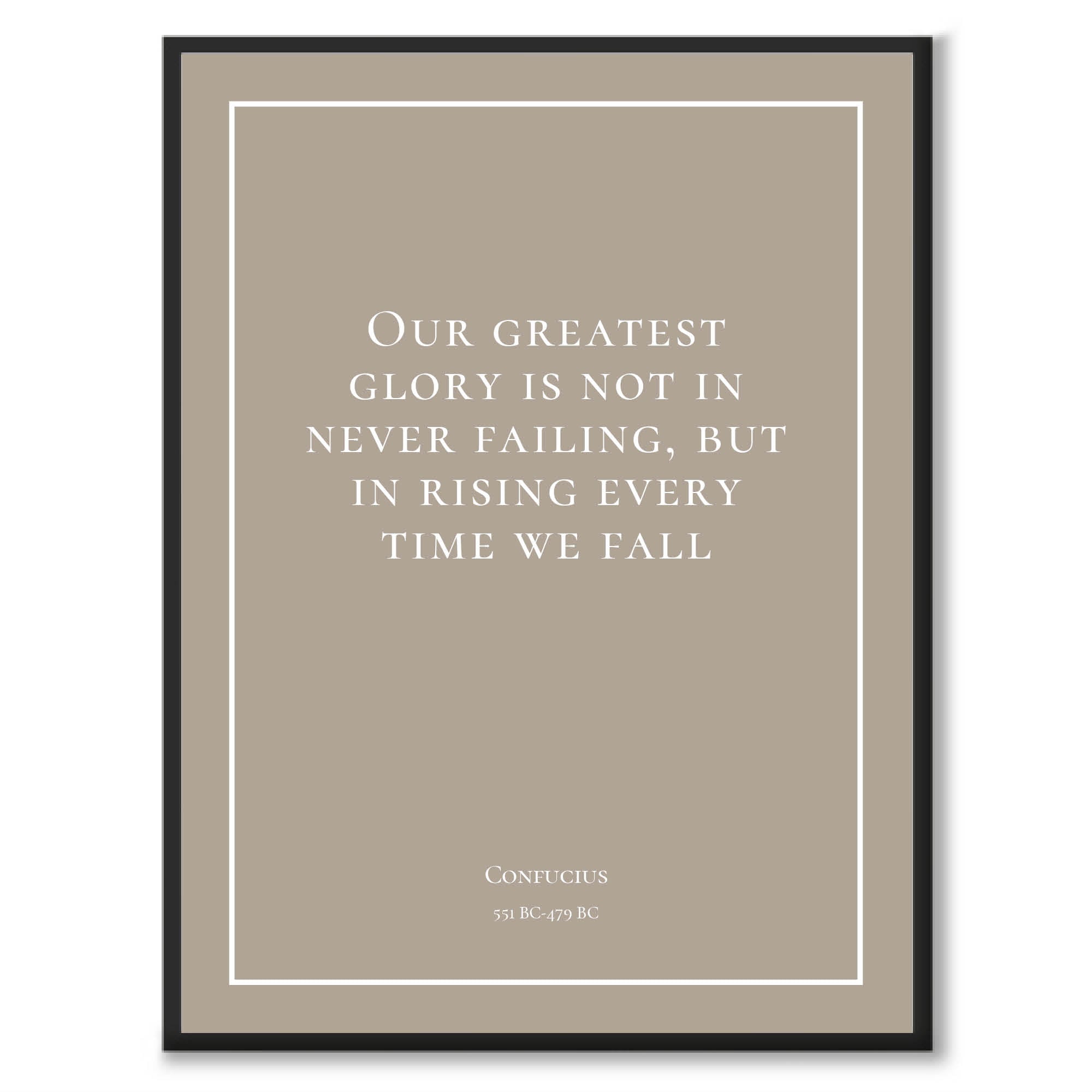 Confucius - Our greatest glory is not in never failing, but in rising every time we fall - Historly AB