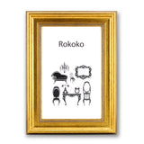 Bilderamme - Gullfarget rokokko